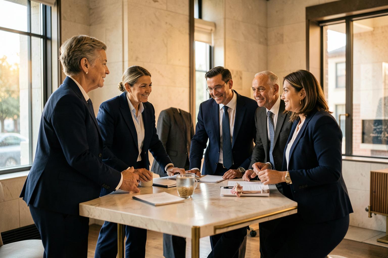 Athena senior advisors gathering around the work